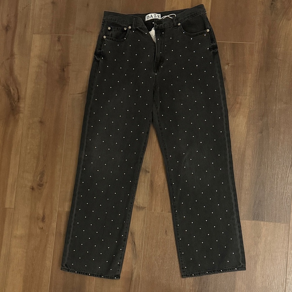 Studded Baggy Grey Jeans